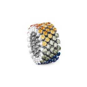 Weißgold, Ringe, Serafino Consoli Brevetto Multi-Size Ring, Ref: RMS 5F4 WG RAINBOW