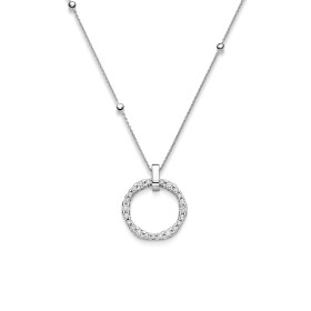 Weißgold, Halsschmuck, Leo Wittwer Wave Anhänger mit Halskette 21-1036471-1000