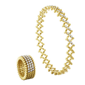 Gelbgold, Ringe, Serafino Consoli Serafino Multi-Size Ring und Armreif S.RB 5HM2 YG WD