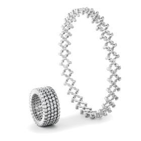 Weißgold, Ringe, Serafino Consoli Brevetto Multi-Size Ring und Armband S.RB 5F2 WG WD
