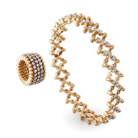 Roségold, Ringe, Serafino Consoli Brevetto Multi-Size Ring und Armband S.RB 5MI4 RG WD
