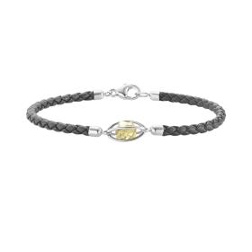 Weißgold, Armschmuck, Leo Wittwer Rough Cut® Leder Armband 62-1010971-9130--c