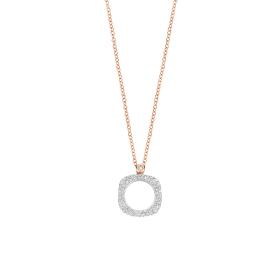 Roségold, Halsschmuck, Bigli Mini Waves Anhänger mit Kette 23H84RWdia_45