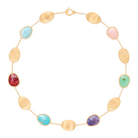 Gelbgold, Halsschmuck, Marco Bicego Lunaria Color Halskette CB2099 MIX2 Y