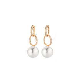 Roségold, Ohrringe, Gellner Modern Classics Creolen mit Einhänger 5-24803-01