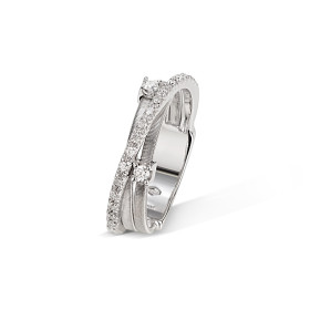 Weißgold, Ringe, Marco Bicego Goa Ring , Ref: AG269 B2 W 51