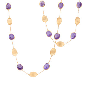 Gelbgold, Halsschmuck, Marco Bicego Lunaria Color Halskette CB2157 CIA01 Y