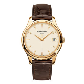 Damen- und Herrenuhr, Patek Philippe Calatrava Datum Zentralsekunde, Ref: 5227J-001