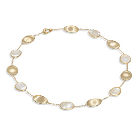 Gelbgold, Halsschmuck, Marco Bicego Lunaria Color Halskette, Ref: CB2099 MPW Y