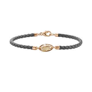 Roségold, Armschmuck, Leo Wittwer Rough Cut® Leder Armband, Ref: 62-1010973-9130--b