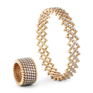 Roségold, Armschmuck, Serafino Consoli Serafino Multi-Size Ring und Armreif, Ref: S.RB 7M2 RG WD