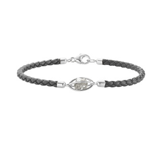 Weißgold, Armschmuck, Leo Wittwer Rough Cut® Leder Armband, Ref: 62-1010971-9130--w