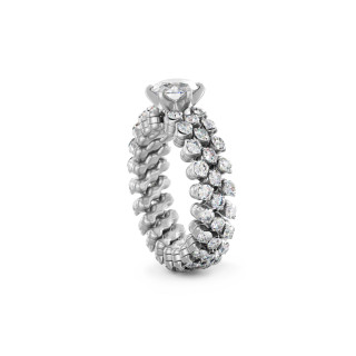Weißgold, Ringe, Serafino Consoli Brevetto Solitaire Multi-Size Ring, Ref: RMS SL WD 075 3F2 WG WD