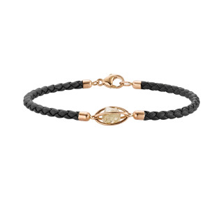 Roségold, Armschmuck, Leo Wittwer Rough Cut® Leder Armband, Ref: 62-1010973-9100--b