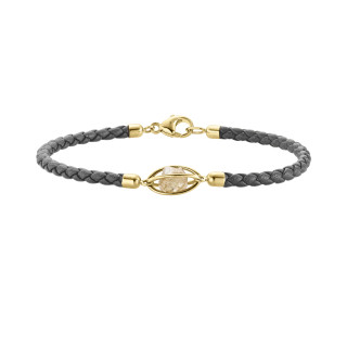 Gelbgold, Armschmuck, Leo Wittwer Rough Cut® Leder Armband, Ref: 62-1010970-9130--b