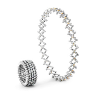 Weißgold, Ringe, Serafino Consoli Serafino Multi-Size Ring und Armreif, Ref: S.RB 5M2 WG WD