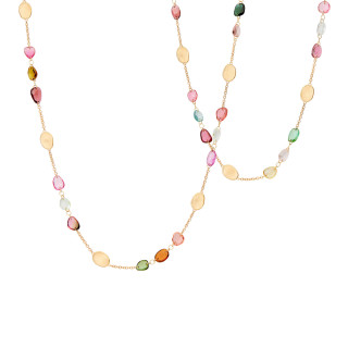 Gelbgold, Halsschmuck, Marco Bicego Lunaria Color Halskette, Ref: CB2868_TM01_Y_02