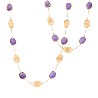 Gelbgold, Halsschmuck, Marco Bicego Lunaria Color Halskette, Ref: CB2157_CIA01_Y_02