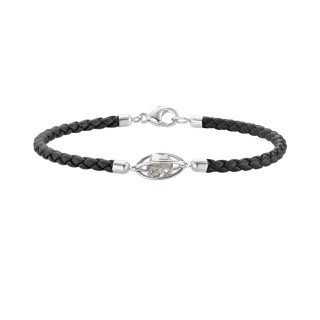 Weißgold, Armschmuck, Leo Wittwer Rough Cut® Leder Armband, Ref: 62-1010971-9100--w