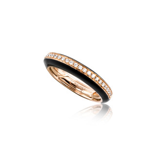 Roségold, Ringe, Adolfo Courrier Singles Black Ring, Ref: S4-1FDK
