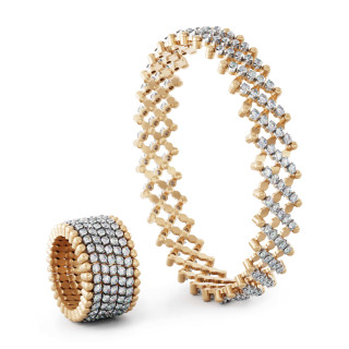 Roségold, Ringe, Serafino Consoli Serafino Multi-Size Ring und Armreif, Ref: S.RB 7M2 RWG WD
