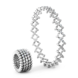 Weißgold, Armschmuck, Serafino Consoli Serafino Multi-Size Ring und Armreif, Ref: S.RB 5HM4 WG WD