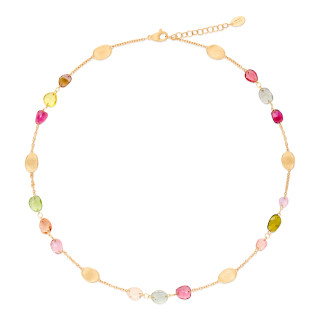 Gelbgold, Halsschmuck, Marco Bicego Lunaria Color Halskette, Ref: CB2867 TM01 Y