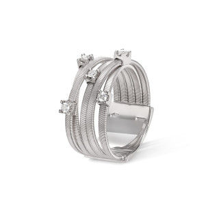 Weißgold, Ringe, Marco Bicego Goa Ring, Ref: AG270 B W 58