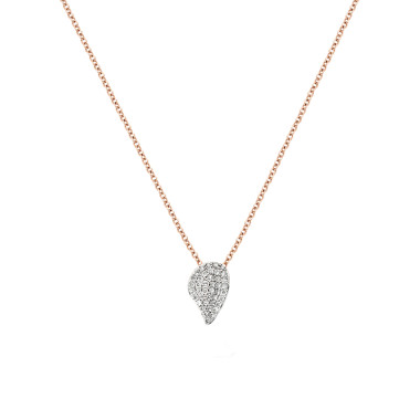         Roségold, Halsschmuck, Bigli Mini Leaves Anhänger mit Kette