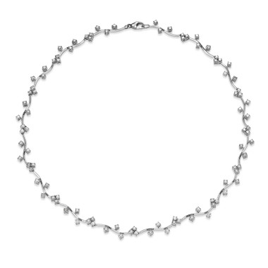 Halsschmuck, Weißgold, Leo Wittwer Blütencollier