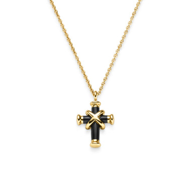 Halsschmuck, Gelbgold, Leo Wittwer Leo Wittwer Kreuz Mini mit Kette