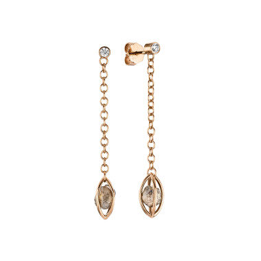 Ohrringe, Roségold, Leo Wittwer Rough Cut® Ohrstecker