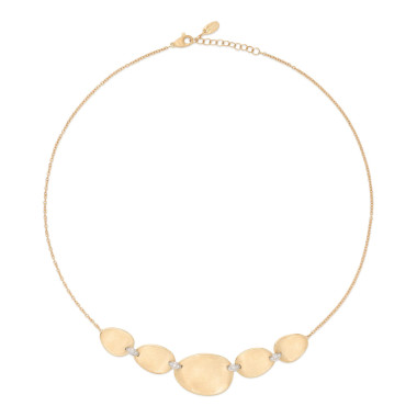 Halsschmuck, Weißgold, Marco Bicego Lunaria Diamonds Halskette