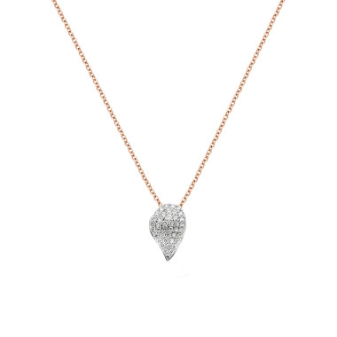         Roségold, Halsschmuck, Bigli Mini Leaves Anhänger mit Kette