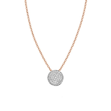         Roségold, Halsschmuck, Bigli Mini Waves Anhänger mit Kette