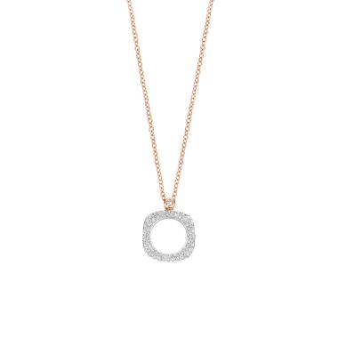 Halsschmuck, Roségold, Bigli Mini Waves Anhänger mit Kette
