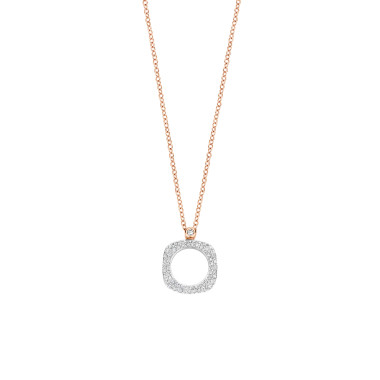 Halsschmuck, Roségold, Bigli Mini Waves Anhänger mit Kette