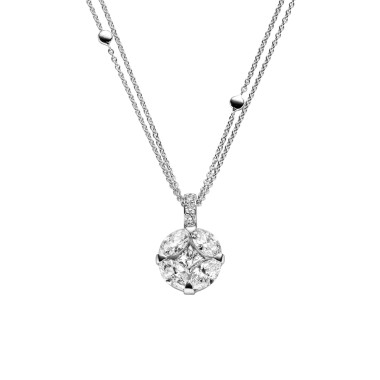 Halsschmuck, Weißgold, Leo Wittwer Candlelight Collier