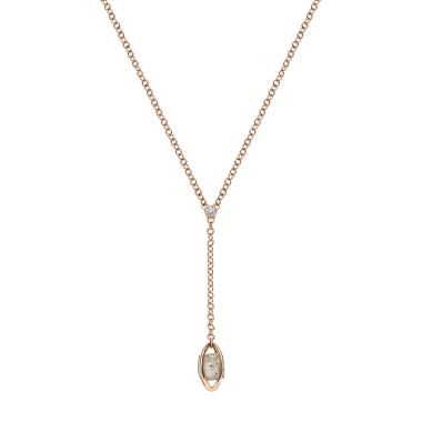 Halsschmuck, Roségold, Leo Wittwer Rough Cut® Y-Collier
