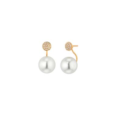 Ohrringe, Rosé vergoldet, Gellner MODERN CLASSICS Ohrstecker mit Einhänger