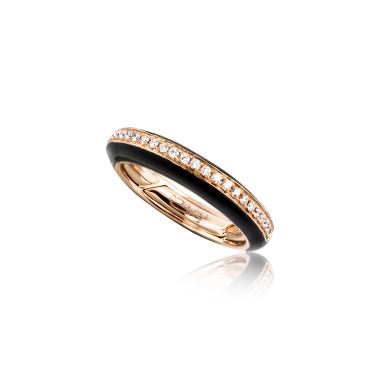 Ringe, Roségold, Adolfo Courrier Singles Black Ring