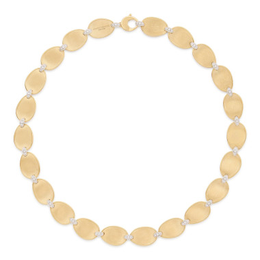 Halsschmuck, Weißgold, Marco Bicego Lunaria Diamonds Halskette