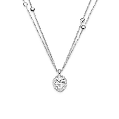 Halsschmuck, Weißgold, Leo Wittwer Candlelight Collier