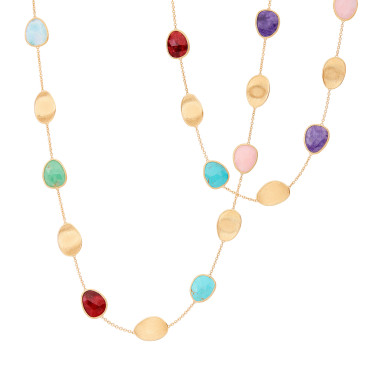 Halsschmuck, Gelbgold, Marco Bicego Lunaria Color Halskette