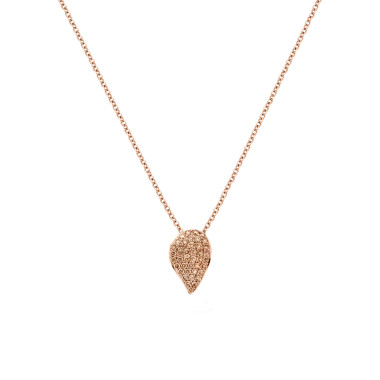         Roségold, Halsschmuck, Bigli Mini Leaves Anhänger mit Kette