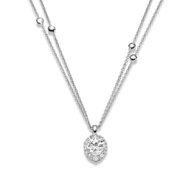 Halsschmuck, Weißgold, Leo Wittwer Candlelight Collier