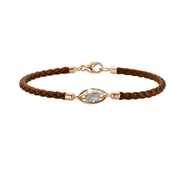         Roségold, Armschmuck, Leo Wittwer Rough Cut® Leder Armband