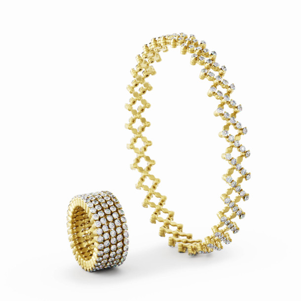         Gelbgold, Ringe, Serafino Consoli Serafino Multi-Size Ring und Armreif