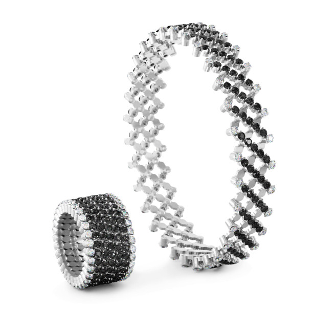         Weißgold, Armschmuck, Serafino Consoli Serafino Multi-Size Ring und Armreif