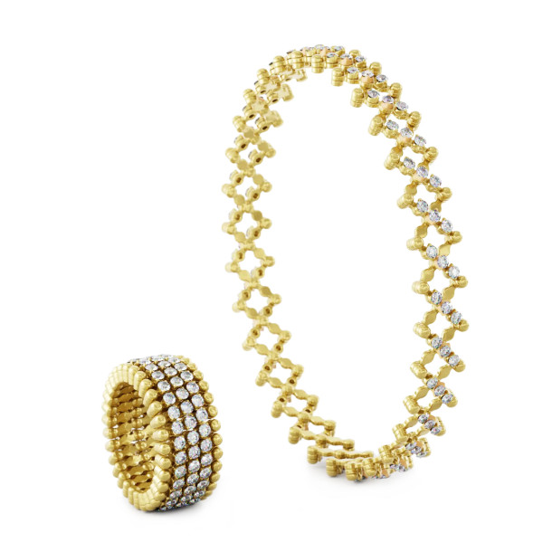         Gelbgold, Ringe, Serafino Consoli Serafino Multi-Size Ring und Armreif